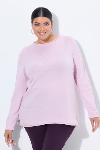 Plus size veliki brojevi Pulover dugih rukava okruglog izreza s prugama za punije