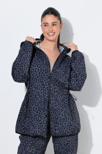Plus size veliki brojevi Jakna vodootporna sa leopard uzorkom i kapuljačom za punije