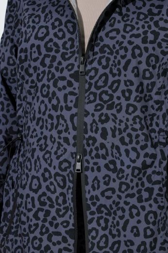 Plus size veliki brojevi Jakna vodootporna sa leopard uzorkom i kapuljačom za punije