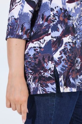 Plus size veliki brojevi Majica 3/4 rukava A kroja s ukrasnim kamenčićima za punije