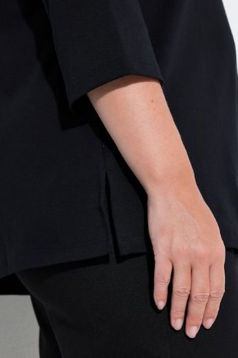Plus size veliki brojevi Majica 3/4 rukava lađa izreza s ukrasnim kamenčićima za punije