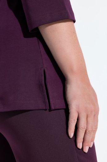 Plus size veliki brojevi Majica 3/4 rukava lađa izreza s ukrasnim kamenčićima za punije