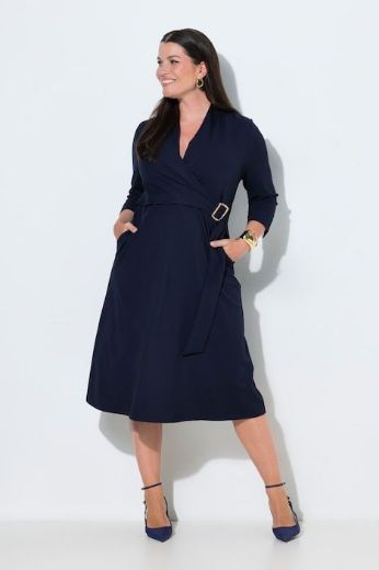 Plus size veliki brojevi Haljina midi 3/4 rukava za punije