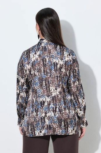 Plus size veliki brojevi Bluza satenska dugih rukava A kroja V izreza za punije