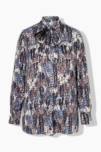 Plus size veliki brojevi Bluza satenska dugih rukava A kroja V izreza za punije