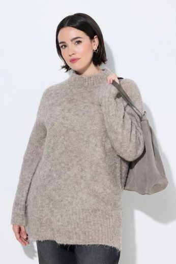 Plus size veliki brojevi Pulover dugih rukava s povišenim ovratnikom za punije
