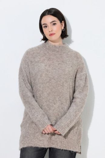 Plus size veliki brojevi Pulover dugih rukava s povišenim ovratnikom za punije