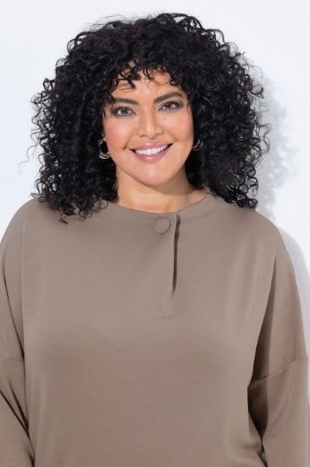Plus size veliki brojevi Majica dugih rukava širokog kroja s povišenim ovratnikom za punije
