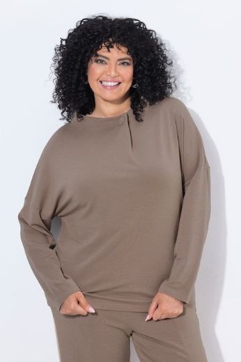 Plus size veliki brojevi Majica dugih rukava širokog kroja s povišenim ovratnikom za punije