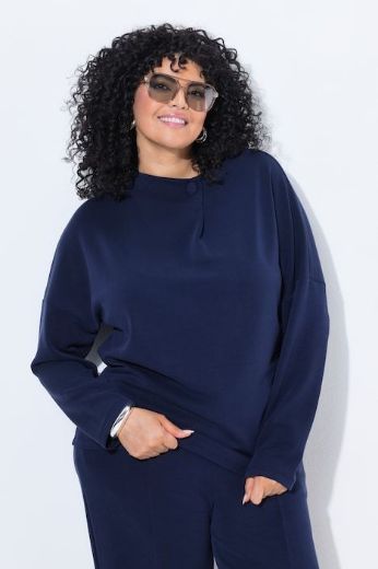 Plus size veliki brojevi Majica dugih rukava širokog kroja s povišenim ovratnikom za punije