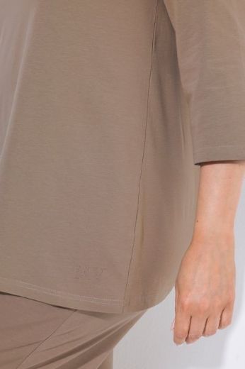 Plus size veliki brojevi Majica 3/4 rukava A kroja okruglog izreza za punije
