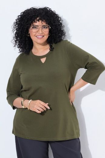 Plus size veliki brojevi Majica 3/4 rukava A kroja okruglog izreza za punije