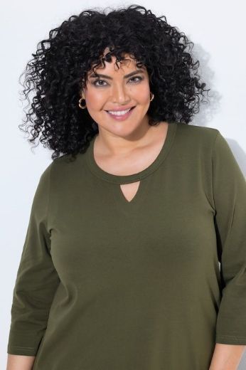 Plus size veliki brojevi Majica 3/4 rukava A kroja okruglog izreza za punije