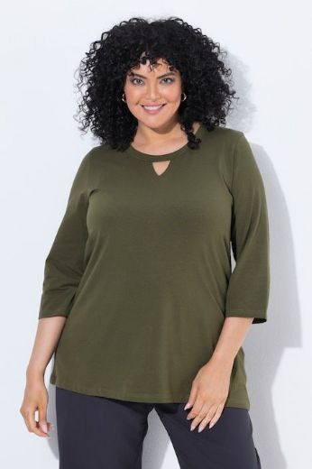 Plus size veliki brojevi Majica 3/4 rukava A kroja okruglog izreza za punije