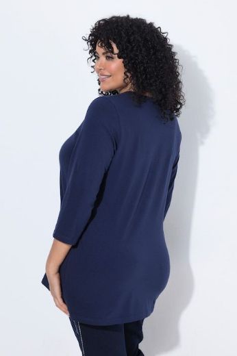 Plus size veliki brojevi Majica 3/4 rukava A kroja okruglog izreza za punije