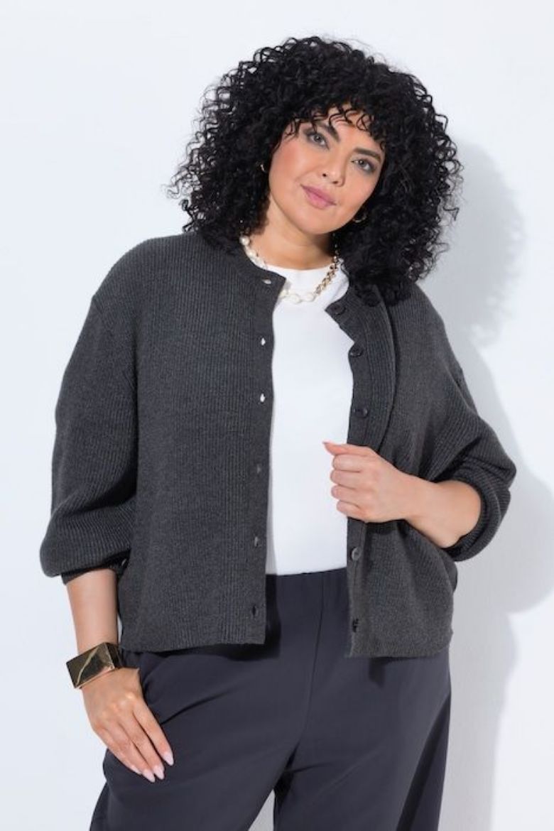 Plus size veliki brojevi Kardigan dugih rukava pleteni za punije