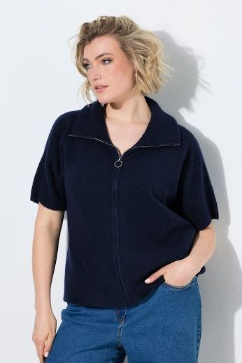 Plus size veliki brojevi Kardigan kratkih rukava s patentnim zatvaračem za punije