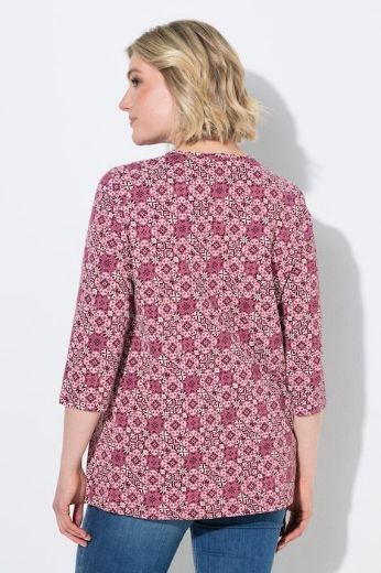 Plus size veliki brojevi Majica 3/4 rukava A kroja V izreza s ukrasnim naborima za punije