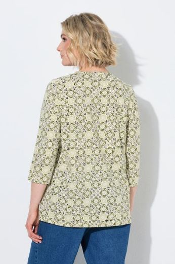 Plus size veliki brojevi Majica 3/4 rukava A kroja V izreza s ukrasnim naborima za punije