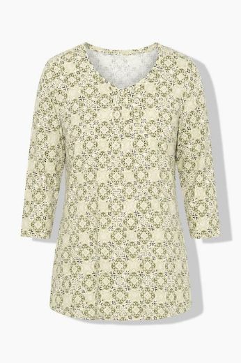 Plus size veliki brojevi Majica 3/4 rukava A kroja V izreza s ukrasnim naborima za punije