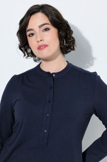 Plus size veliki brojevi Majica dugih rukava s gumbima na izrezu za punije