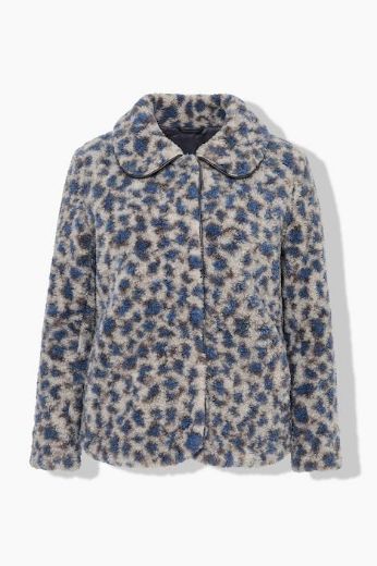 Plus size veliki brojevi Jakna dugih rukava s kragnom i leopard uzorkom za punije