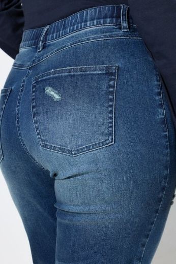Plus size veliki brojevi Traperice povišenog struka elastične za punije