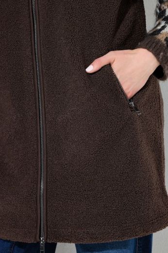 Plus size veliki brojevi Prsluk  dužeg  kroja s kapuljačom za punije