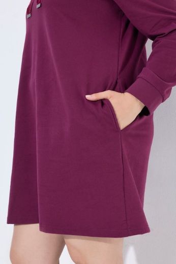 Plus size veliki brojevi Haljina dugih rukava s kapuljačom za punije