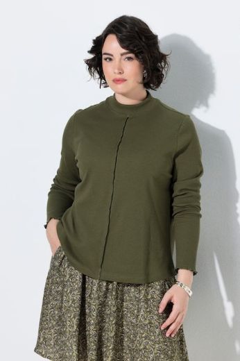 Plus size veliki brojevi Majica dugih rukava s povišenim ovratnikom za punije