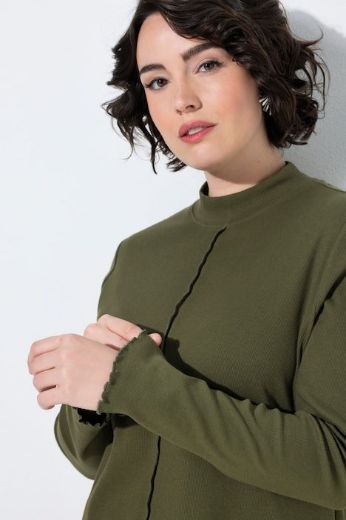 Plus size veliki brojevi Majica dugih rukava s povišenim ovratnikom za punije