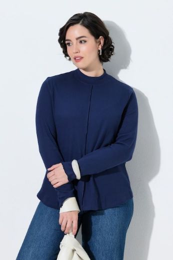 Plus size veliki brojevi Majica dugih rukava s povišenim ovratnikom za punije