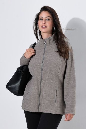 Plus size veliki brojevi Jakna od flisa dugih rukava s povišenim ovratnikom za punije