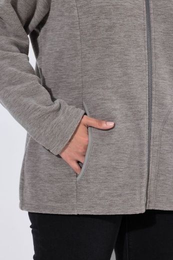 Plus size veliki brojevi Jakna od flisa dugih rukava s povišenim ovratnikom za punije
