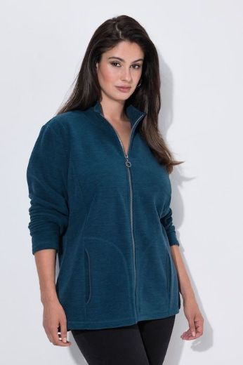 Plus size veliki brojevi Jakna od flisa dugih rukava s povišenim ovratnikom za punije