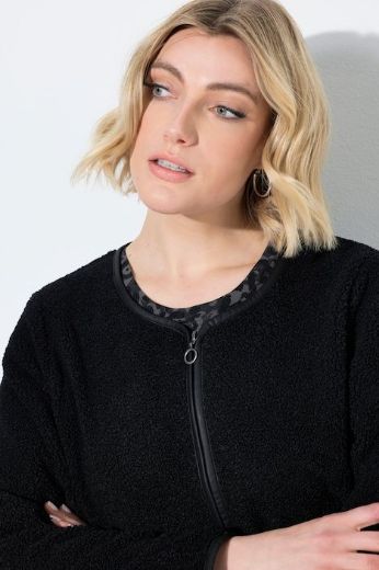 Plus size veliki brojevi jakna dugih rukava okruglog izreza s patentnim zatvaračem za punije