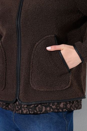 Plus size veliki brojevi jakna dugih rukava okruglog izreza s patentnim zatvaračem za punije