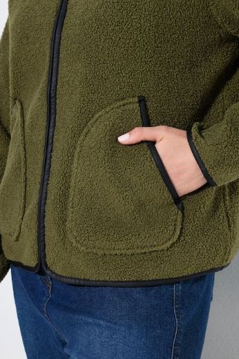 Plus size veliki brojevi jakna dugih rukava okruglog izreza s patentnim zatvaračem za punije