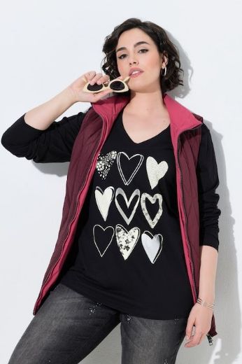Plus size veliki brojevi Majica dugih rukava s motivom srca za punije
