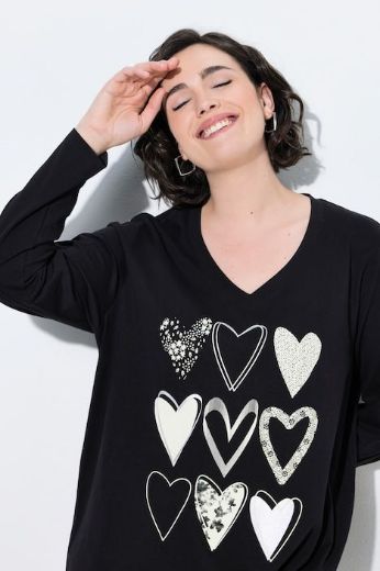 Plus size veliki brojevi Majica dugih rukava s motivom srca za punije