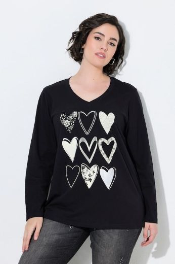 Plus size veliki brojevi Majica dugih rukava s motivom srca za punije