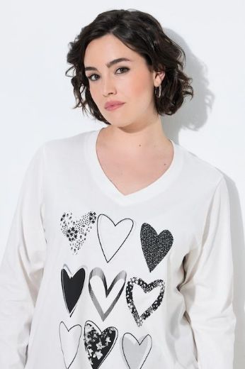 Plus size veliki brojevi Majica dugih rukava s motivom srca za punije