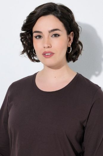 Plus size veliki brojevi Majica dugih rukava okruglog izreza s natpisom na leđima za punije
