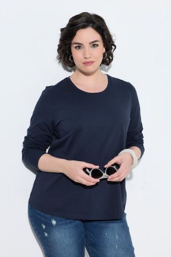 Plus size veliki brojevi Majica dugih rukava okruglog izreza s natpisom na leđima za punije