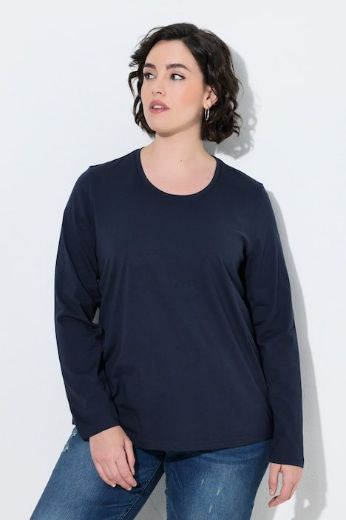 Plus size veliki brojevi Majica dugih rukava okruglog izreza s natpisom na leđima za punije