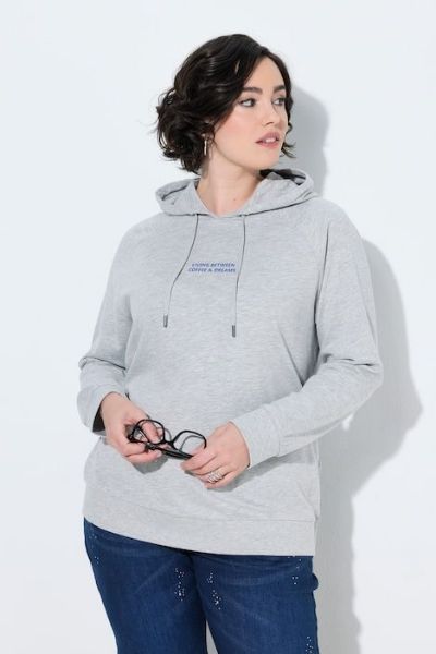 Veliki brojevi Majica dugih rukava s kapuljačom i printom na leđima moda za punije