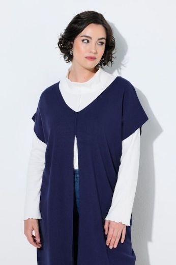 Plus size veliki brojevi  Prsluk dugi pleteni A kroja V izreza za punije