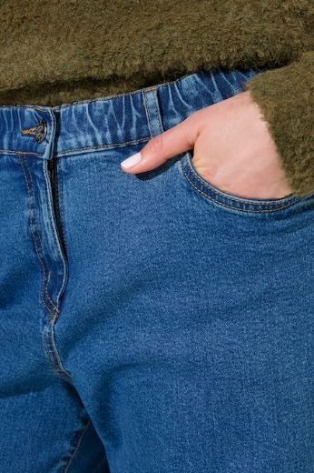 Plus size veliki brojevi Traperice širokih nogavica s podvrnutim rubom i udobnim strukom za punije
