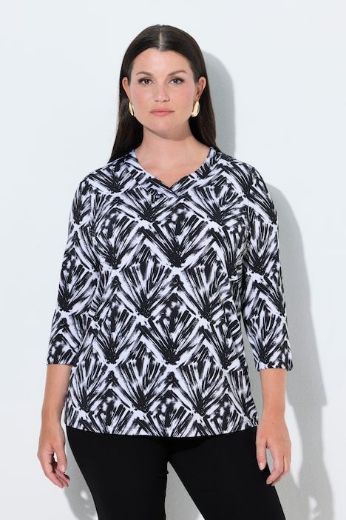 Plus size veliki brojevi Majica 3/4 rukava V izreza za punije
