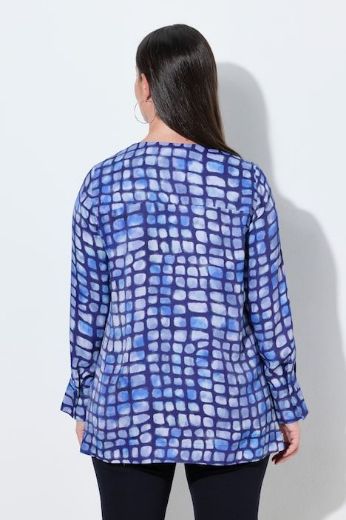 Plus size veliki brojevi Bluza dugih rukava od satena karirana za punije